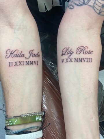 Roman Numeral Tattoo Ideas with Name