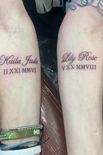 Roman Numeral Tattoo Ideas with Name