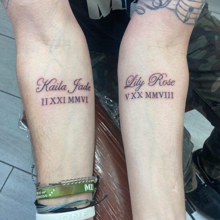 Roman Numeral Tattoo Ideas with Name