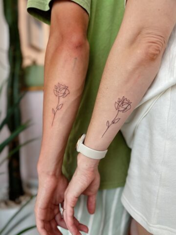 simple matching mom and son tattoo ideas