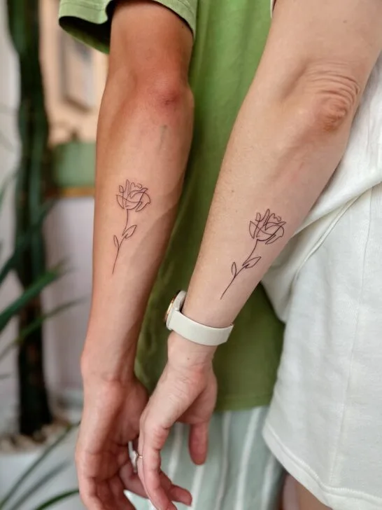 simple matching mom and son tattoo ideas