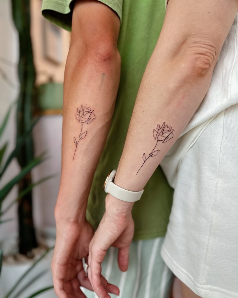 simple matching mom and son tattoo ideas