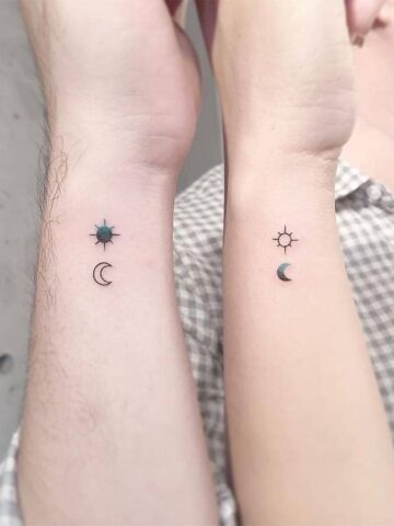 Sun and Moon Couple Tattoos