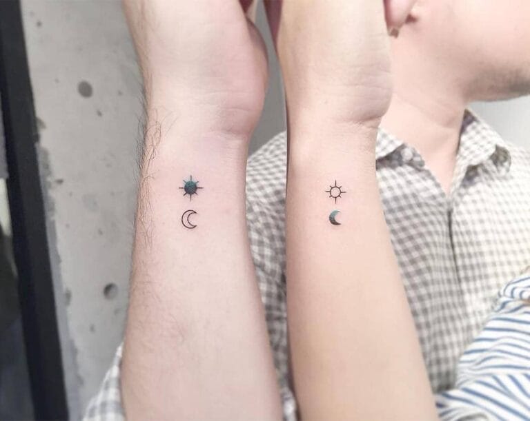 Sun and Moon Couple Tattoos
