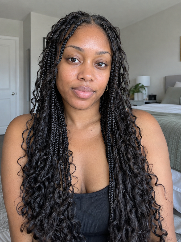 22 Long Box Braids Hairstyles, from Waist to Hip Length